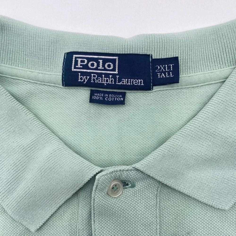 Polo Ralph Lauren Classic Fit Pique Polo Shirt Mens 2XLT Mint Green Cotton Pony